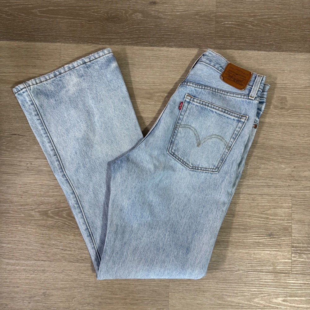 Levi's Ribcage Split Flare Women 29 Light Wash High Rise Denim Jeans 72931-0000